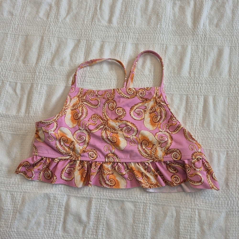 Garnet Hill girls size 10 bikini swim top octopus design VGUC